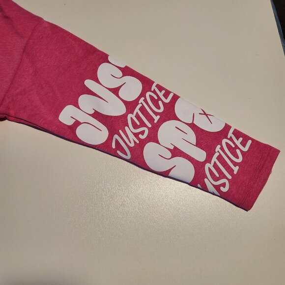 Justice Sport Girls Pink Zip Up Sweatshirt Sweat Shirt Rainbow Logo NEW NWT - Picture 3 of 11